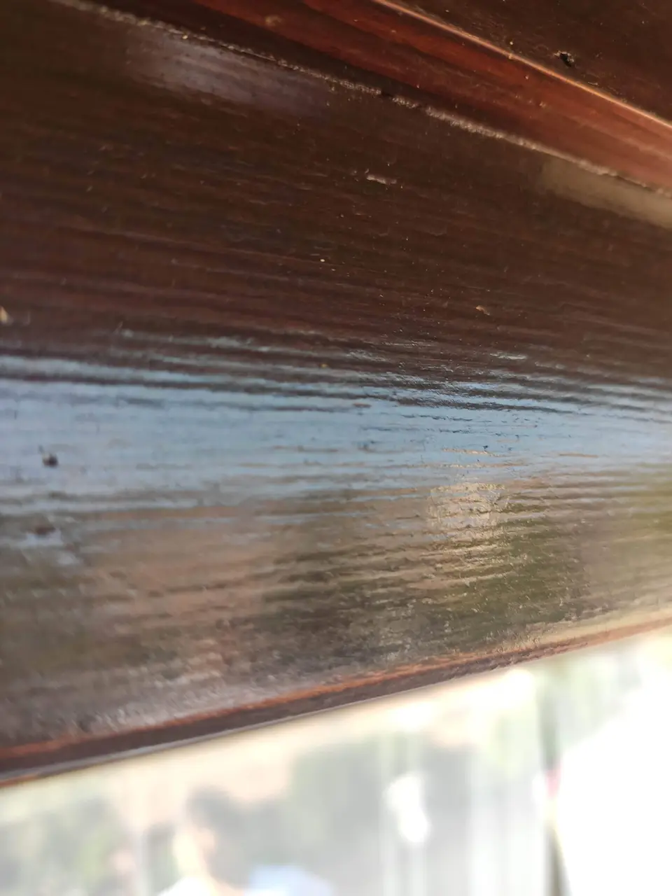 Dettaglio di una persiana o tapparella in legno